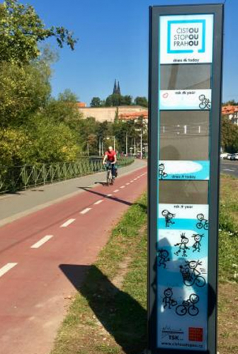 Nový sčítač chodců a cyklistů v Podolí pomůže lépe zmapovat potřeby bezmotorové dopravy
