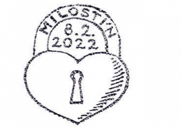 Česká pošta: Valentýnské razítko je opět k dispozici na poště v Milostíně na Rakovnicku