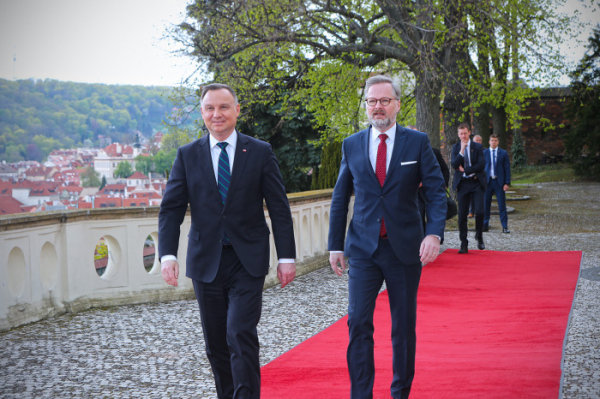 Polský prezident Andrzej Duda navštívil ČR, setkal se se Zemanem a Fialou